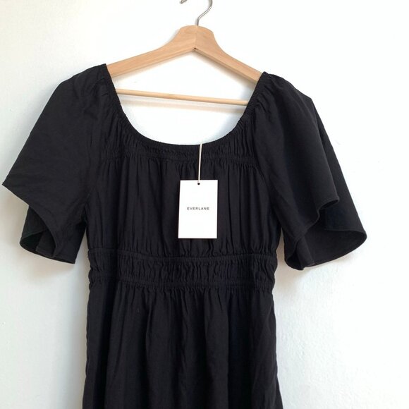 NWT Everlane Flutter-Sleeve Dress in Stretch Linen - Picture 3 of 6